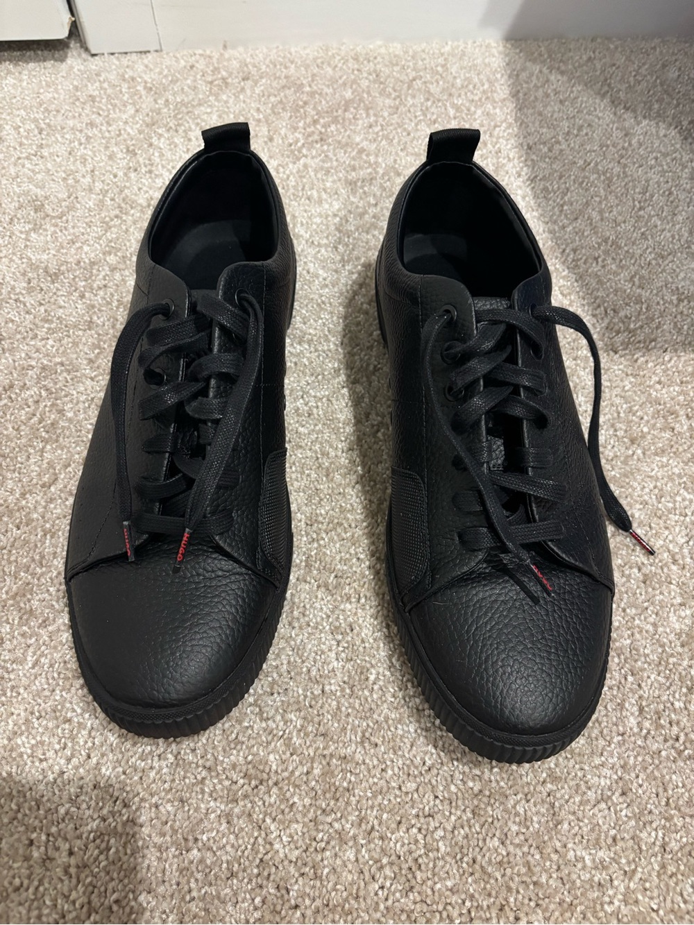Men's Hugo Black Lace-Up Sneakers